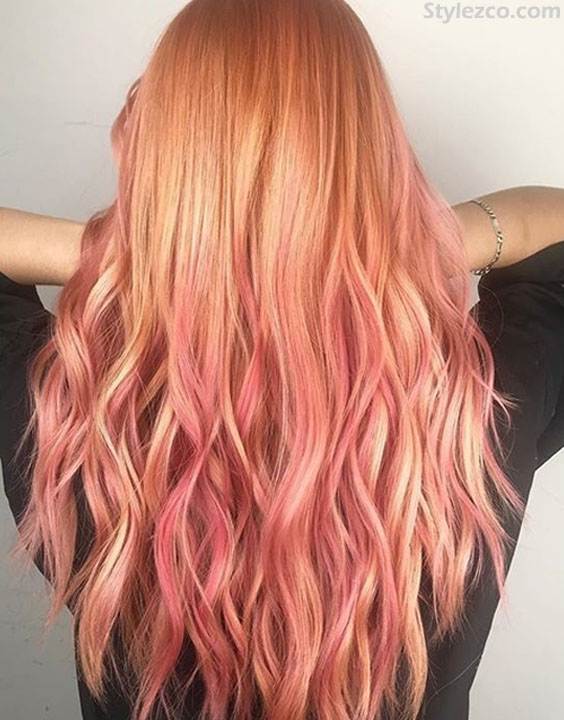 Coolest Pink Blonde Balayage Hair Color Ideas for Long Hair