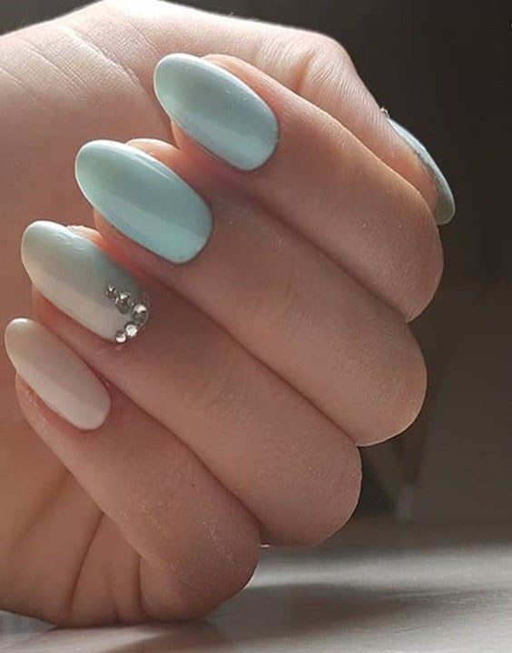 Cute White & Sky Blue Nail Art Ideas to Boost Your Look In 2018